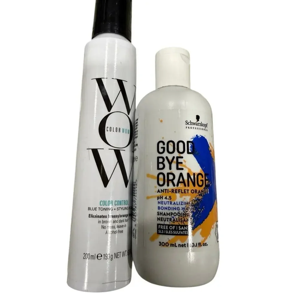 NEW Color Wow Blue Toning Foam Schwarzkopf Goodbye Orange Shampoo Brunette Hair